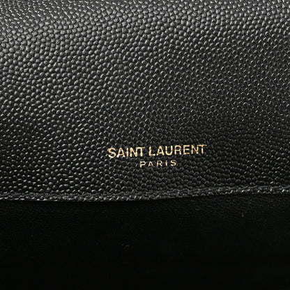 Saint Laurent Grain De Poudre Matelasse Monogram Medium Vicky Chain Bag Black 6 of 11