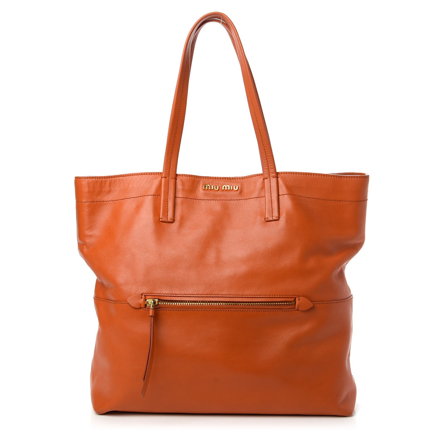 Vitello Soft Shopping Tote Papaya