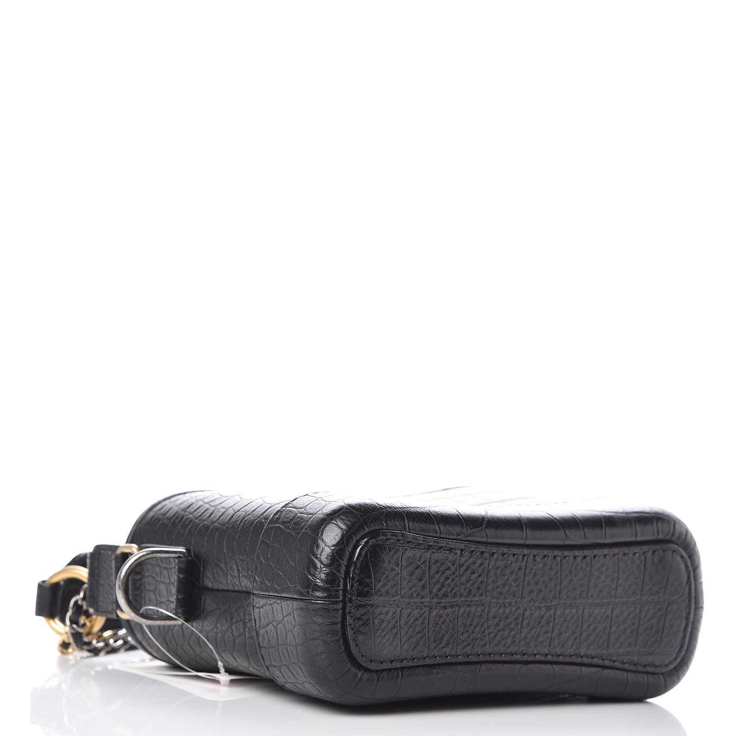 Chanel Calfskin Crocodile Embossed Small Gabrielle Cocodile Hobo Black 6 of 12