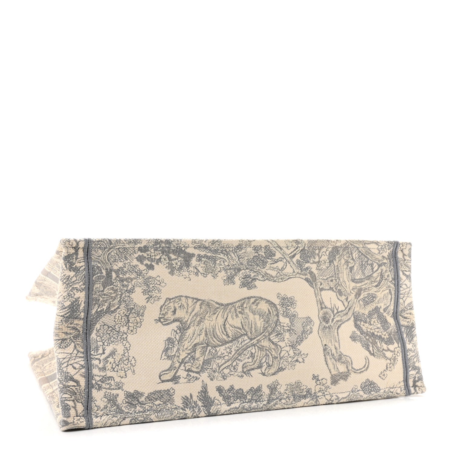 Christian Dior Canvas Embroidered Large Dioriviera Toile De Jouy Book Tote Gray 3 of 11