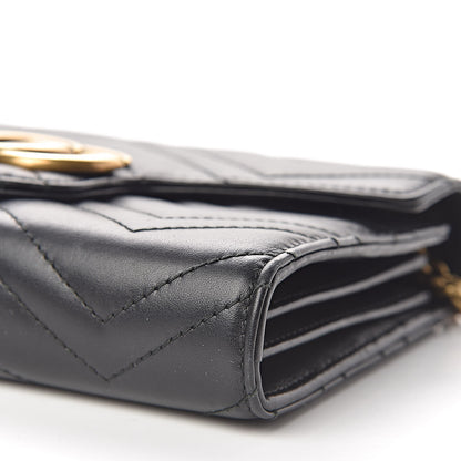 Gucci Calfskin Matelasse GG Marmont Chain Wallet Black 10 of 11