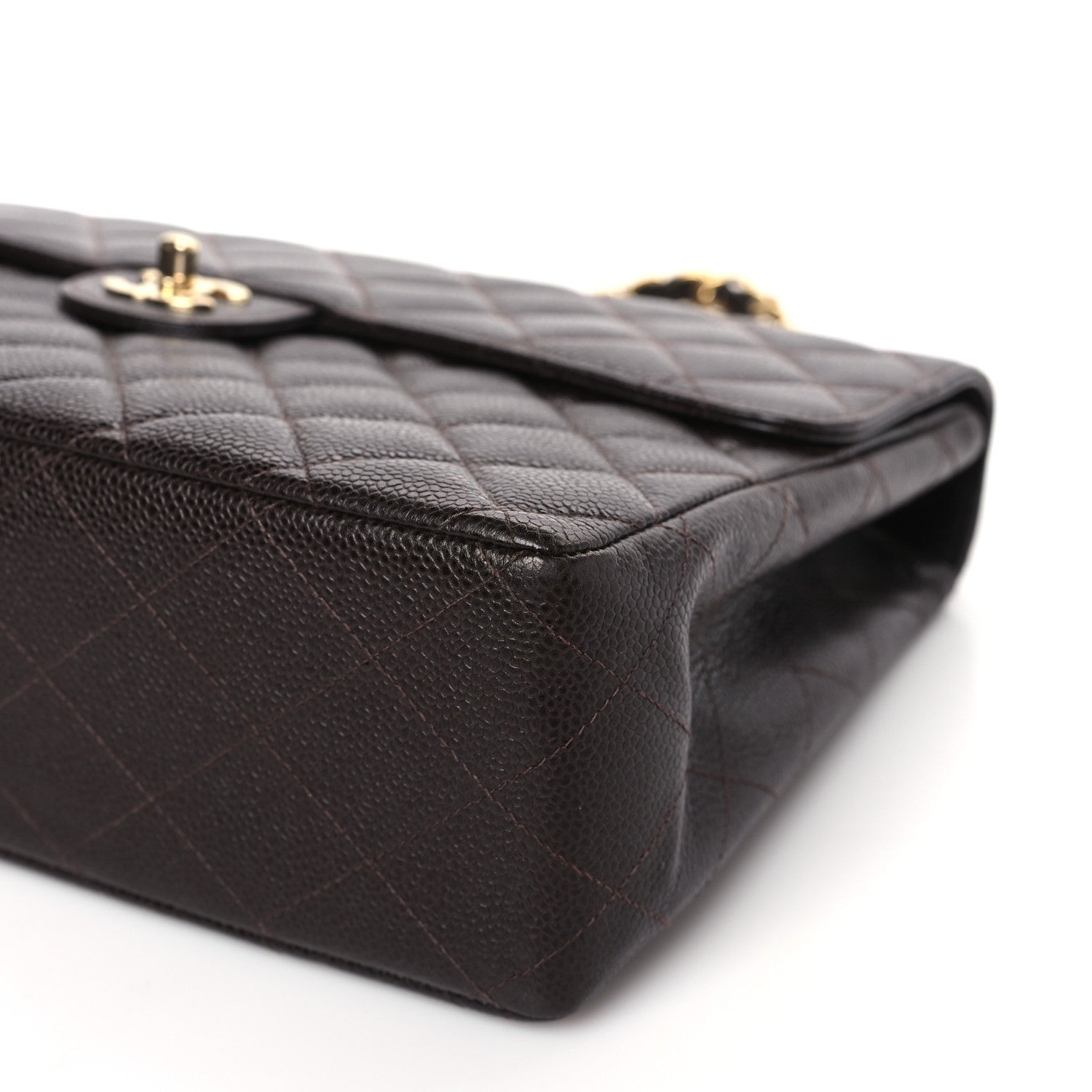 Chanel Caviar Quilted Jumbo Single Flap Brown 9 of 9