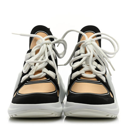 Louis Vuitton Calfskin Technical Nylon LV Archlight Sneakers 35.5 Beige Black 2 of 10