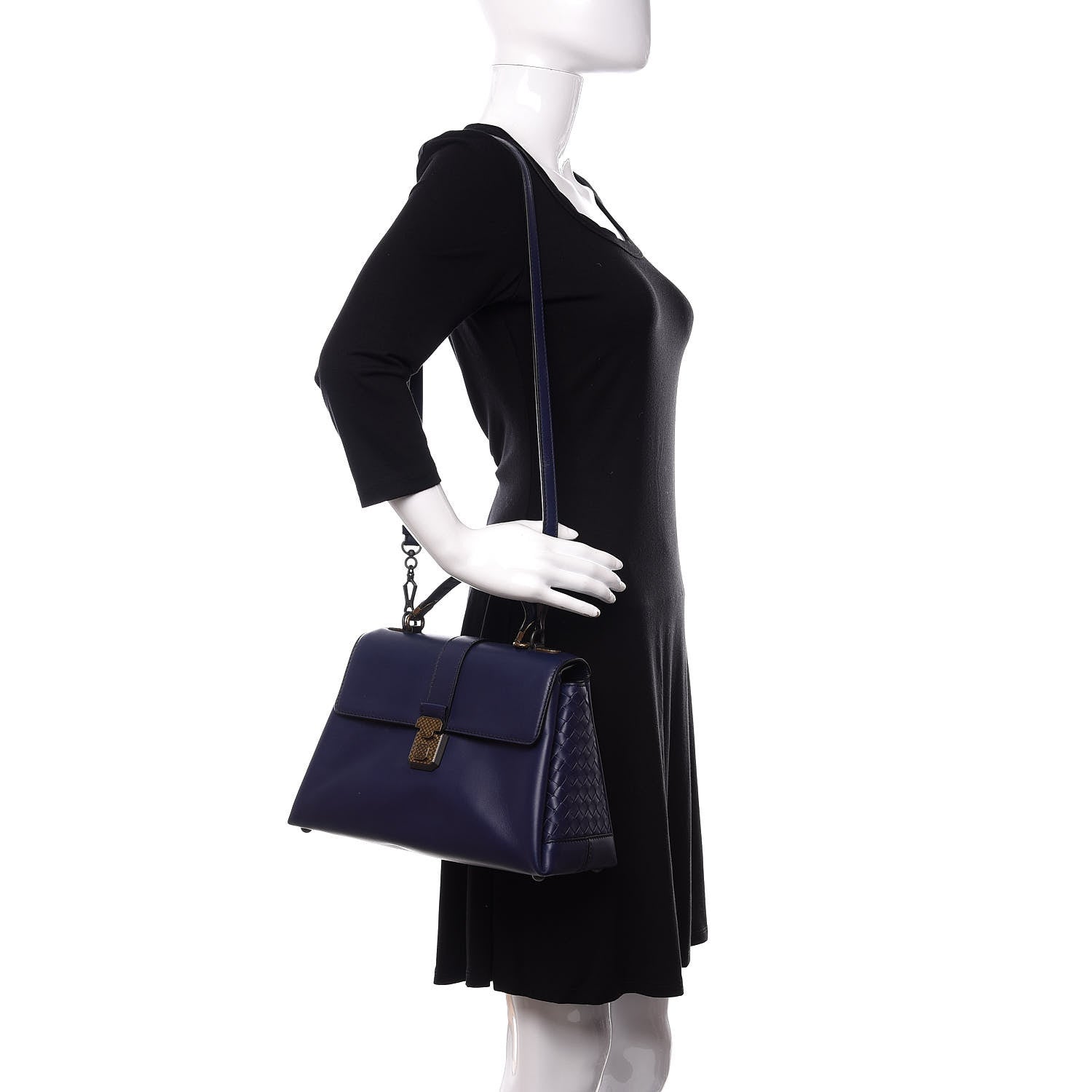 Bottega Veneta French Calfskin Medium Piazza Bag Atlantic 2 of 9
