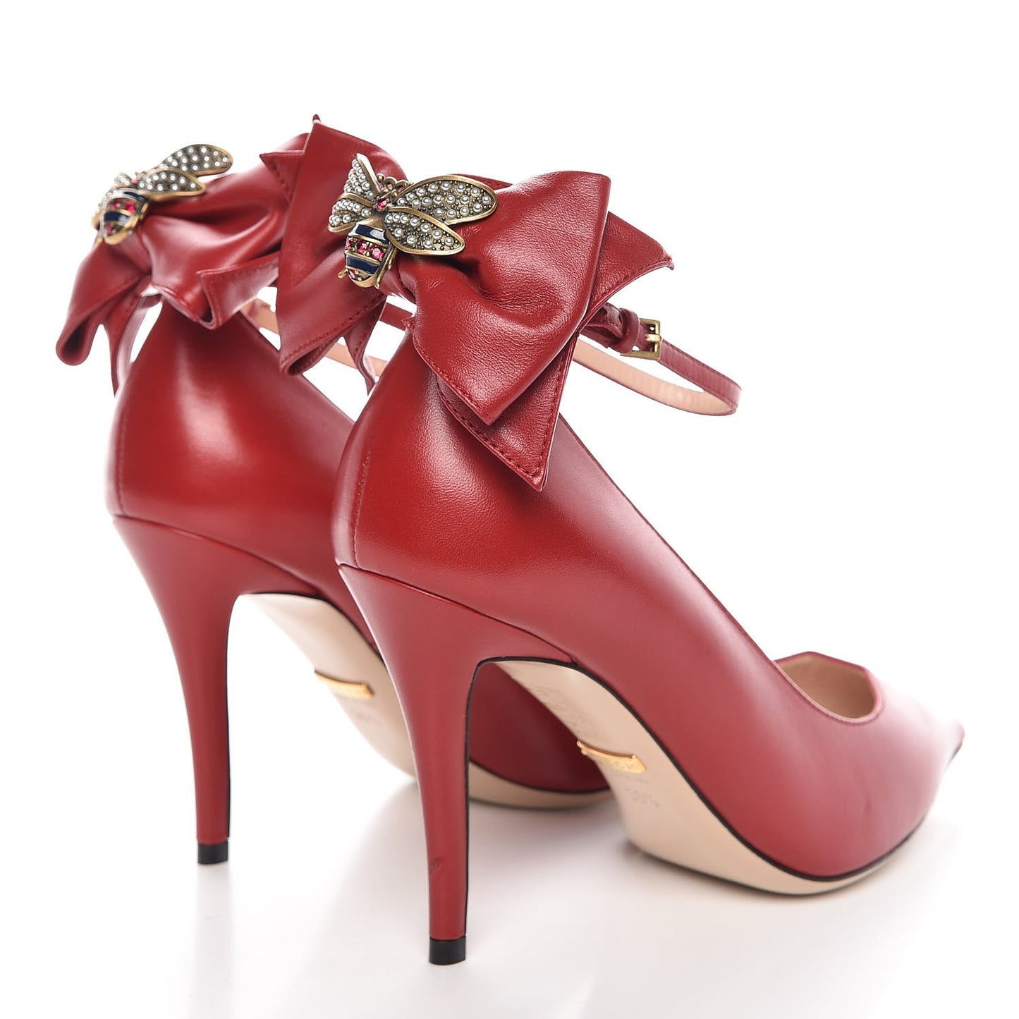 Nappa Queen Margaret Pumps 36.5 Hibiscus Red