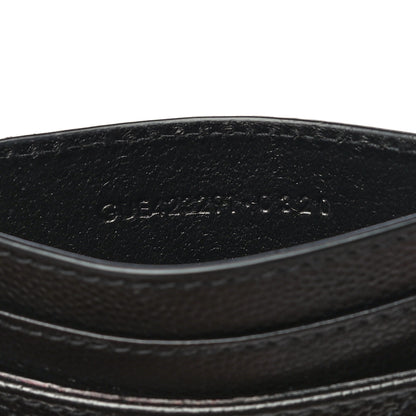 Saint Laurent Grain De Poudre Matelasse Chevron Monogram Credit Card Case Black 7 of 10