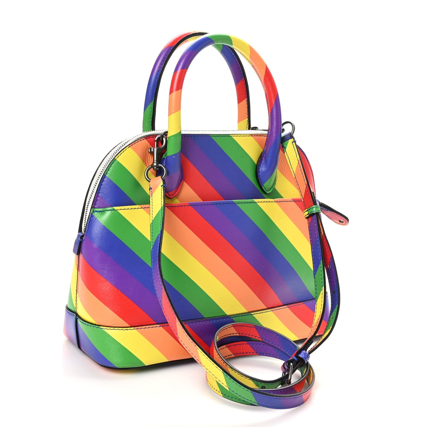 Smooth Calfskin Logo Rainbow S Ville Top Handle Bag Multicolor