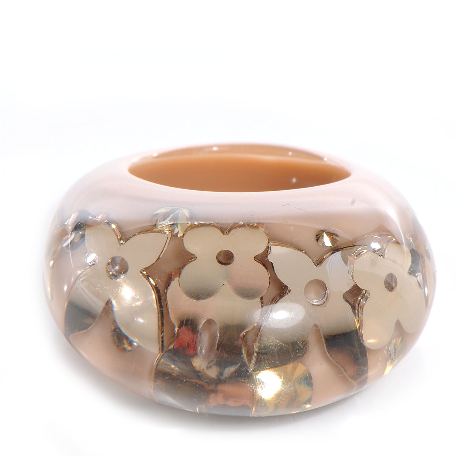 Louis Vuitton LOUIS VUITTON Swarovski Crystal Inclusion Ring 5.5 Beige 1 of 4