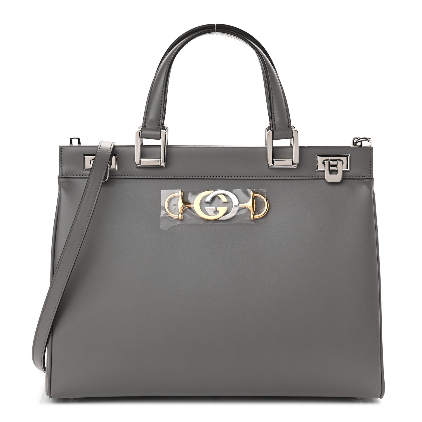 Smooth Calfskin Medium Zumi Top Handle Bag Dusty Grey