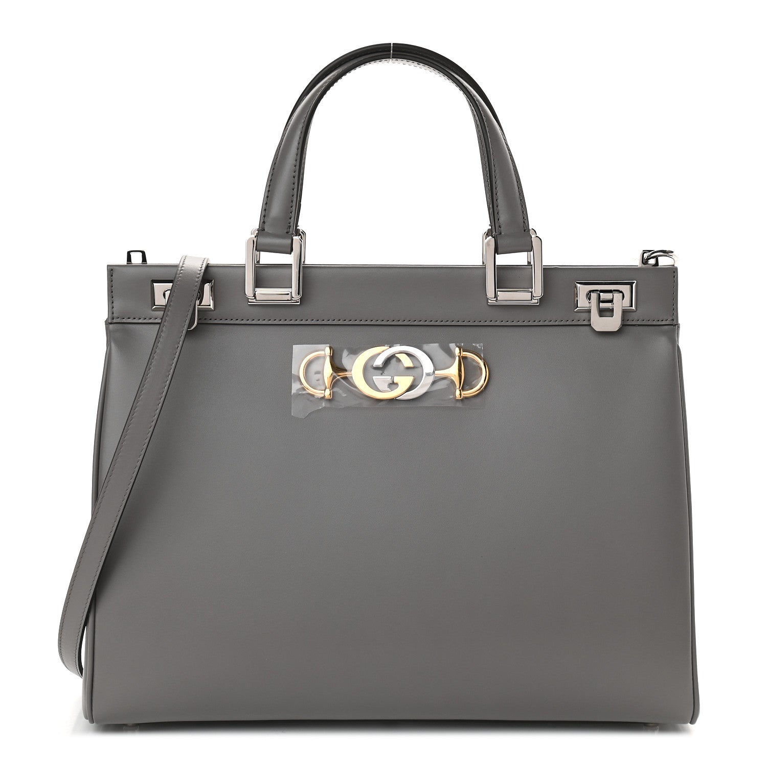 Gucci Smooth Calfskin Medium Zumi Top Handle Bag Dusty Grey 1 of 8