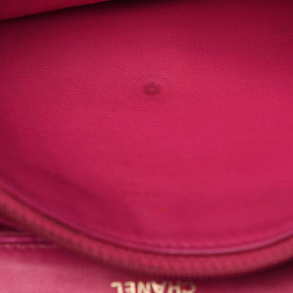 Chanel Caviar Timeless CC Wallet On Chain WOC Dark Pink 10 of 16