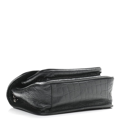 Saint Laurent Calfskin Crocodile Embossed Monogram Baby Niki Chain Satchel Algea 3 of 11