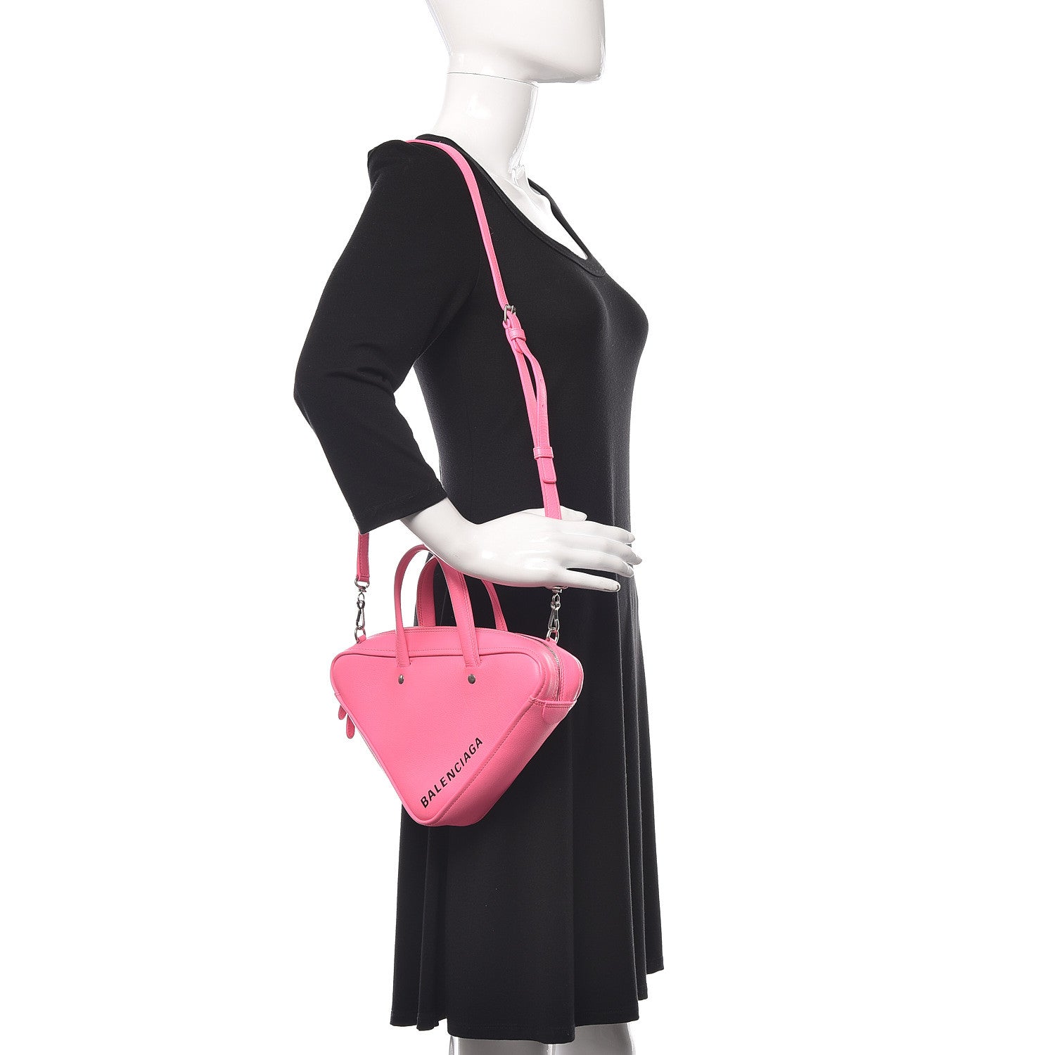 Balenciaga Calfskin XS Triangle Duffle Acid Pink 3 of 17