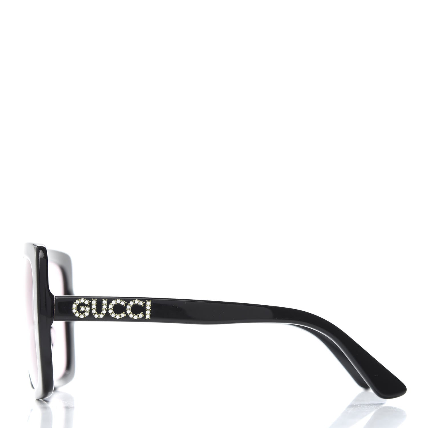 Gucci Crystal Square Frame GG Sunglasses GG0418S Black Pink 3 of 8