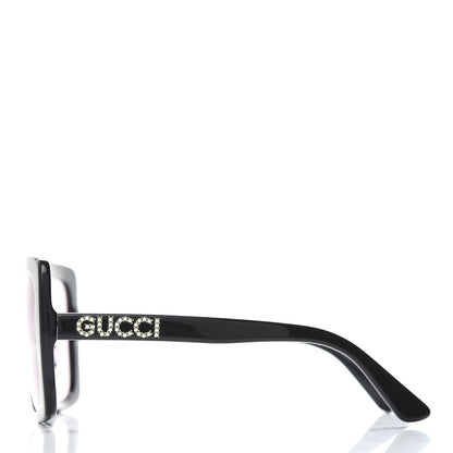 Gucci Crystal Square Frame GG Sunglasses GG0418S Black Pink 3 of 8