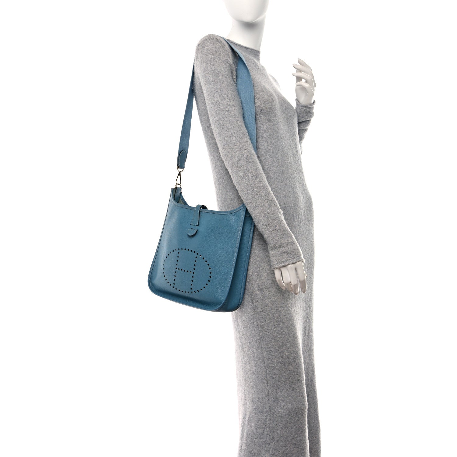 Hermes Epsom Evelyne PM Blue Jean 2 of 14