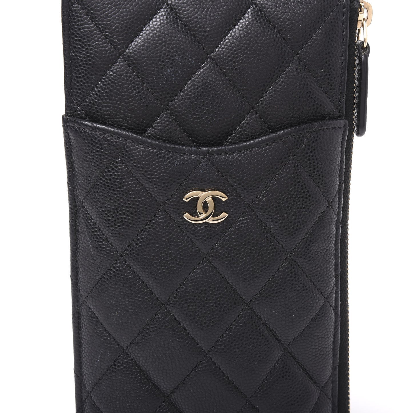Caviar Quilted Classic Flat Wallet Pouch Black
