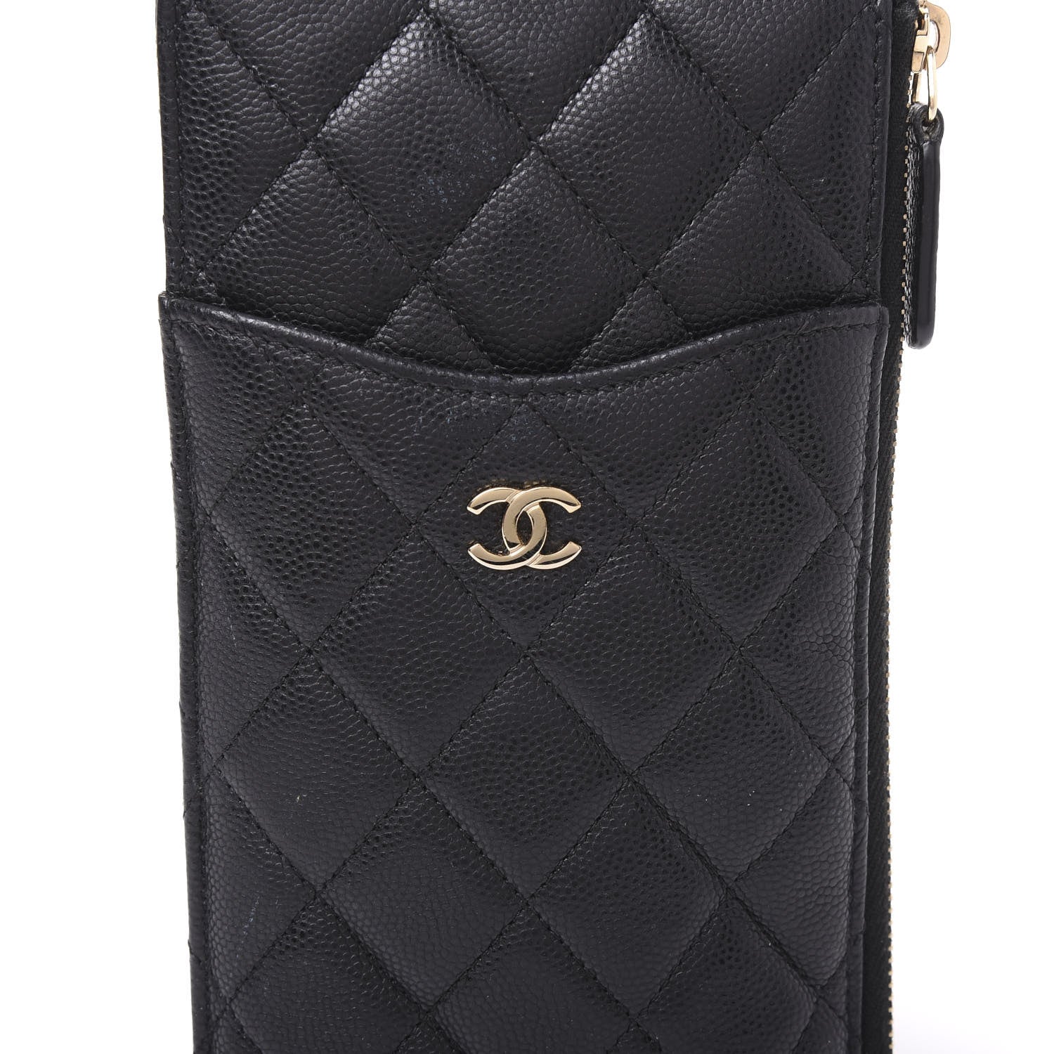 Chanel Caviar Quilted Classic Flat Wallet Pouch Black 7 of 9