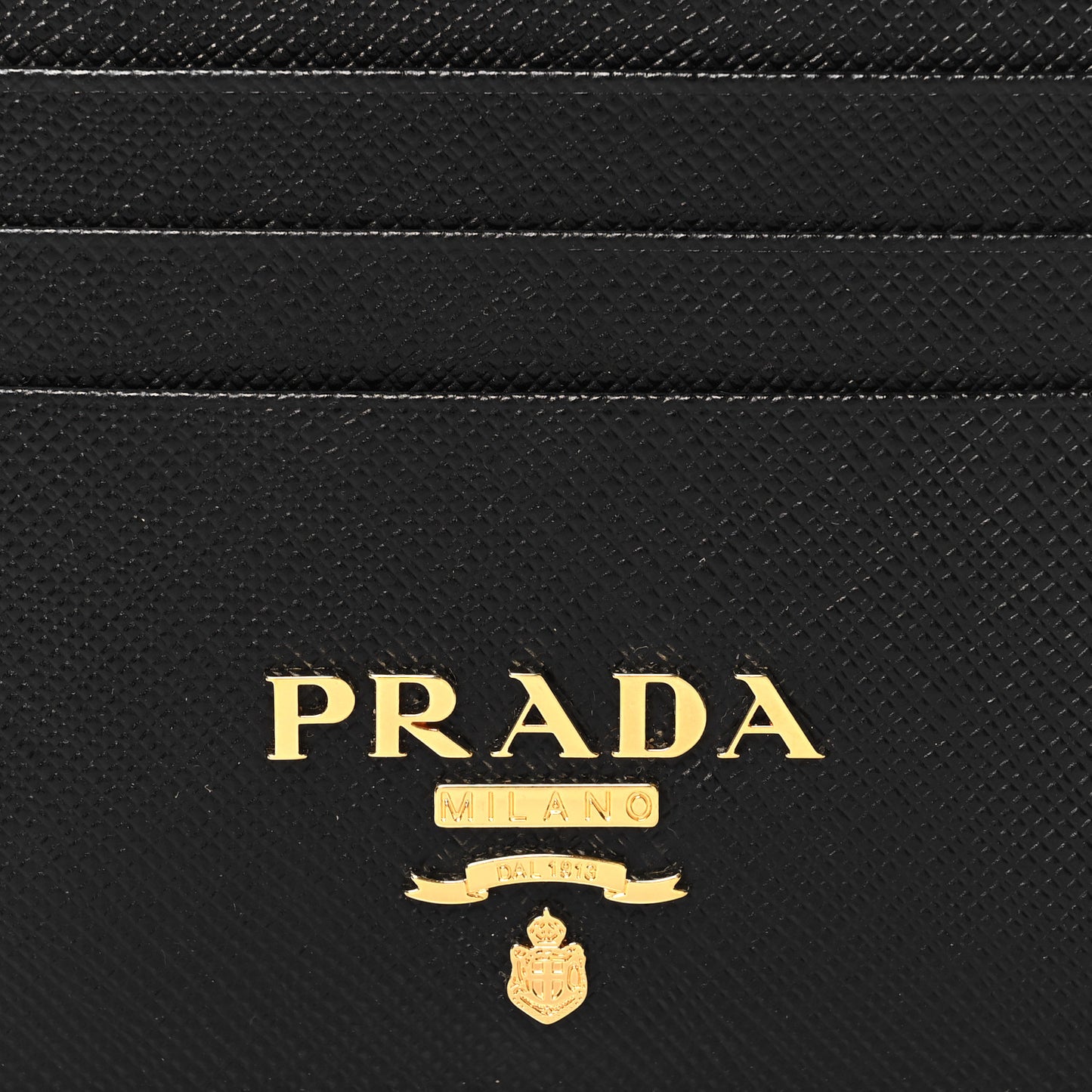 Saffiano Metal Card Holder Black