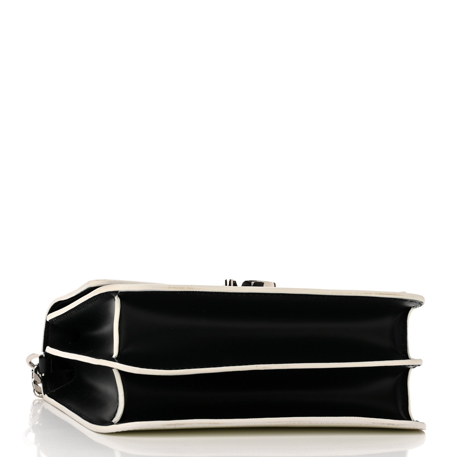 Burberry Calfskin Logo Printed Small TB Bag Black White 4 of 9