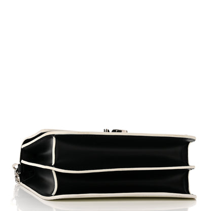 Burberry Calfskin Logo Printed Small TB Bag Black White 4 of 9