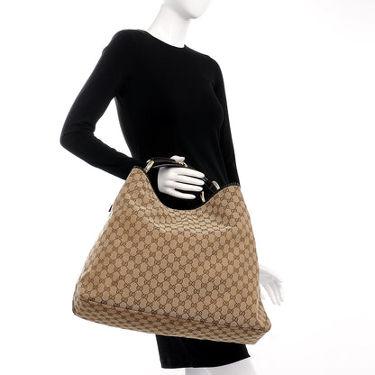 Gucci Monogram Large Horsebit Chain Hobo Dark Brown 2 of 8