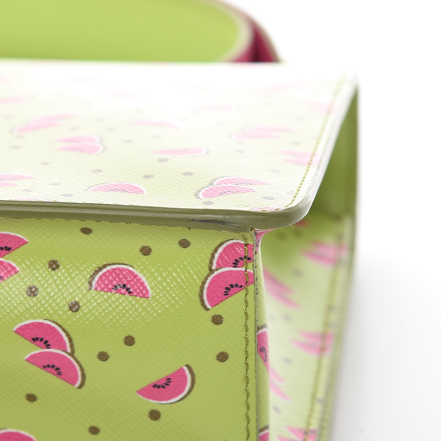 Saffiano Watermelon Print Shoulder Bag Erba