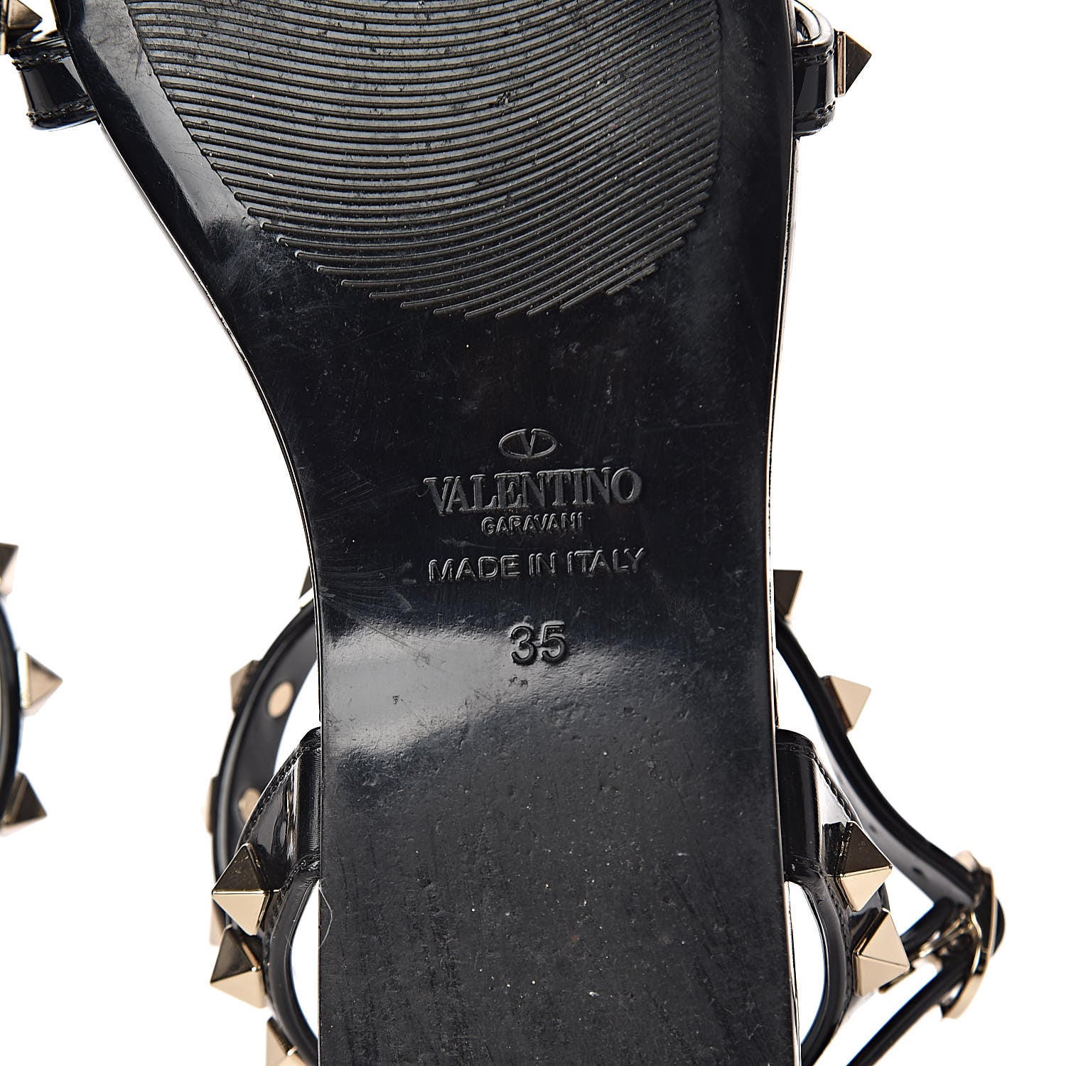 Valentino Garavani PVC Jelly Rockstud Caged Sandals 35 Black 7 of 13