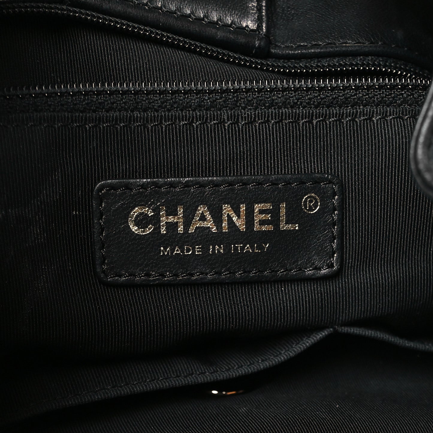 Lambskin Quilted Large Drawstring Bag Black