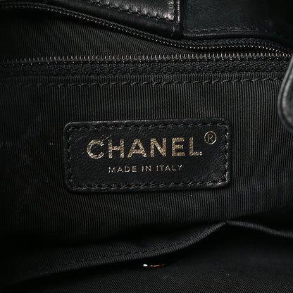 Chanel Lambskin Quilted Large Drawstring Bag Black 6 of 10