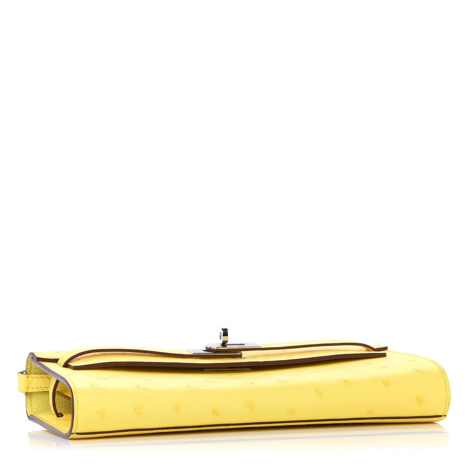 Hermes Ostrich Kelly Wallet To Go Jaune Citron 4 of 8