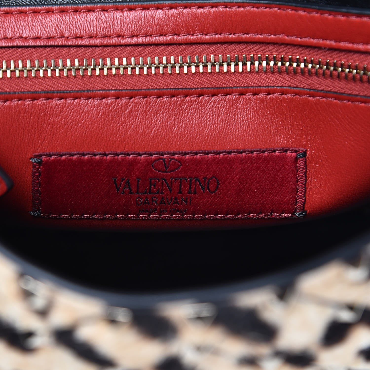 Valentino Garavani Calf Hair Leopard Print Medium Rockstud Spike Shoulder Bag 6 of 10