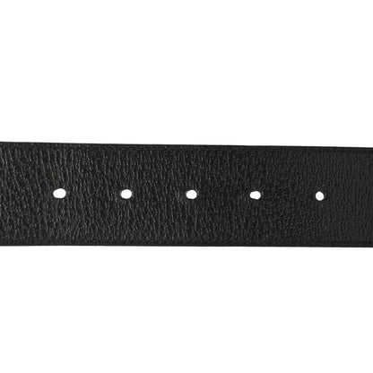 Gucci Textured Dollar Calfskin Nickel Double G 40mm Belt 95 38 Black 3 of 5
