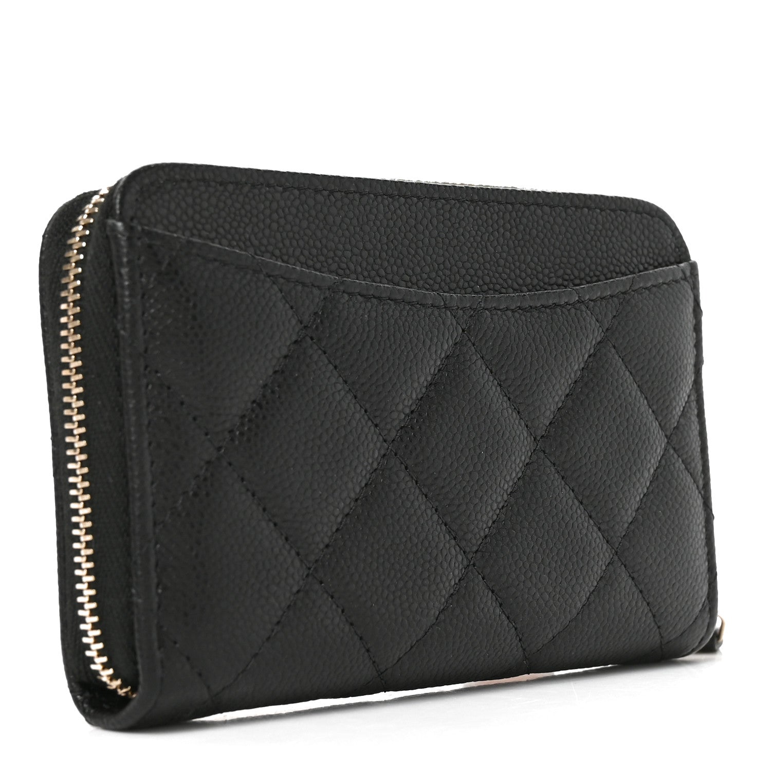 Chanel Caviar Quilted Zip Coin Purse Black 3 of 8
