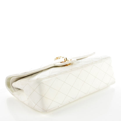 Chanel Lambskin Quilted Medium Double Flap White 10 of 15