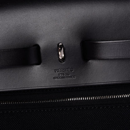 Hermes Military Toile Vache Hunter Herbag Zip PM 31 Black 6 of 11
