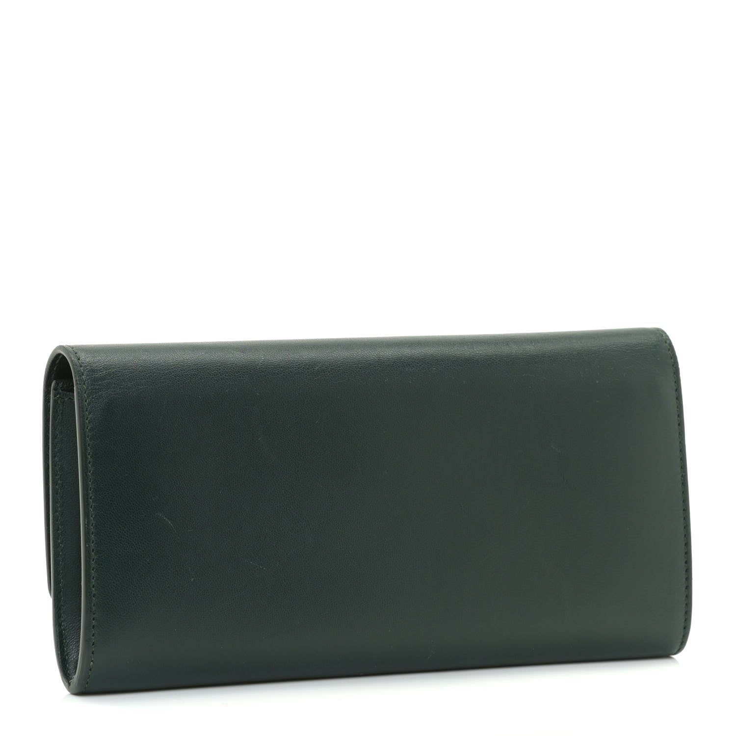 Celine Lambskin Large Flap Wallet Emerald 4 of 14