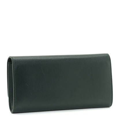 Celine Lambskin Large Flap Wallet Emerald 4 of 14