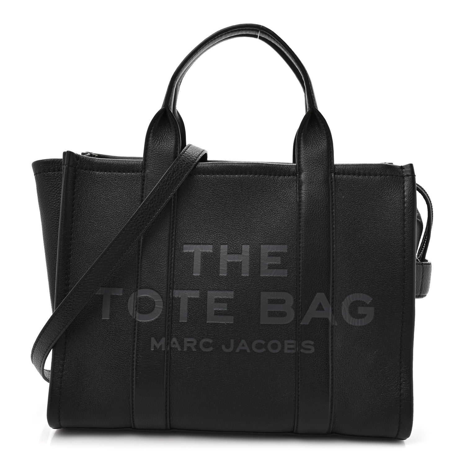 Marc Jacobs Grained Calfskin Medium The Tote Bag Black 1 of 13