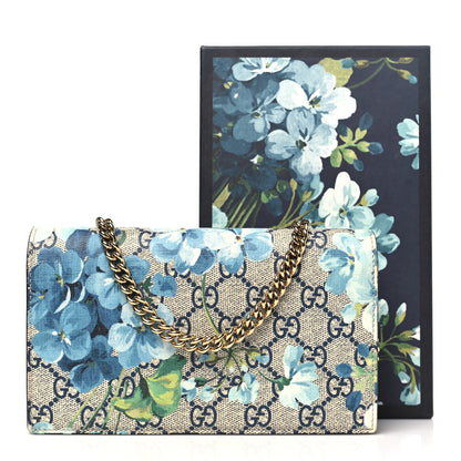 Gucci GG Supreme Monogram Blooms Chain Wallet Blue 11 of 11
