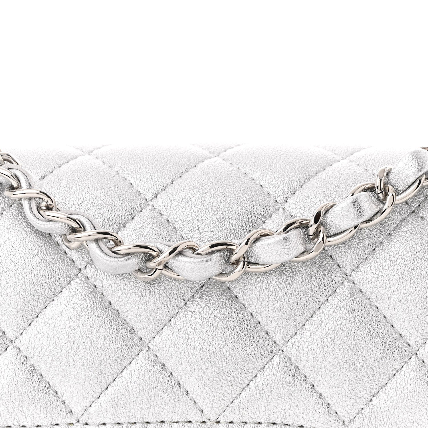 Chanel Metallic Calfskin Quilted Mini Rectangular Flap Silver 8 of 11