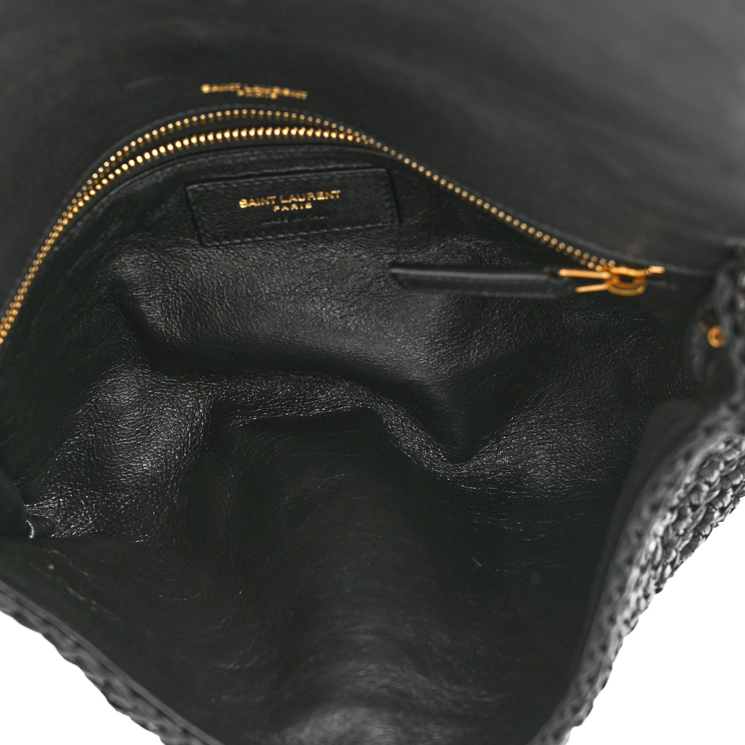 Saint Laurent Raffia Monogram Tassel Kate 99 Black 5 of 12