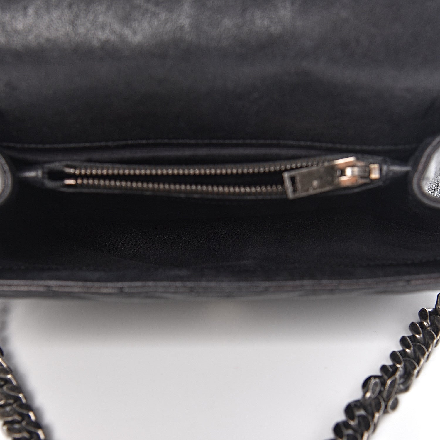 Saint Laurent Sheepskin Matelasse Chevron Monogram Medium College Bag Black 5 of 15