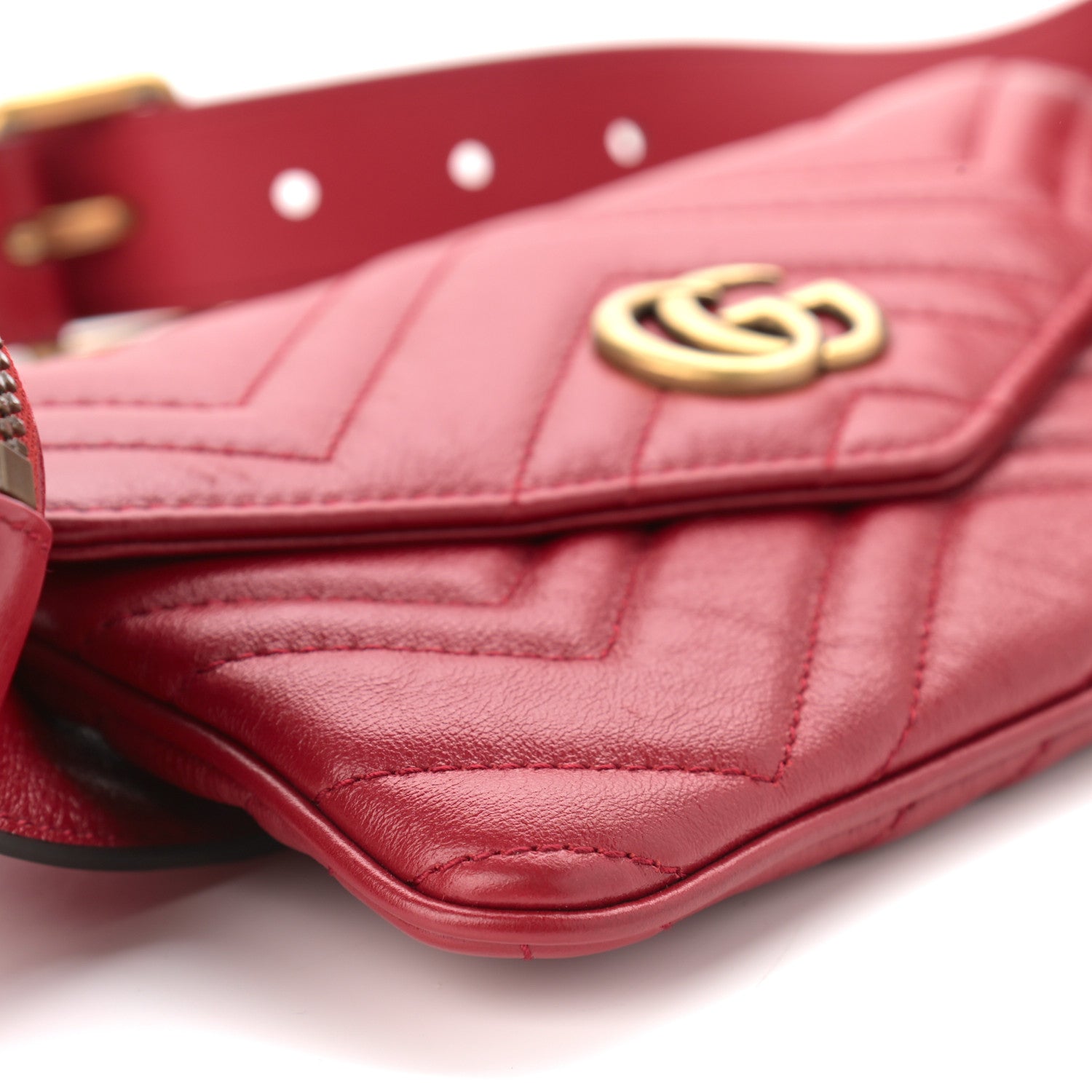 Gucci Azalea Calfskin Matelasse GG Marmont Multi Belt Bag 95 38 Romantic Cerise 14 of 15