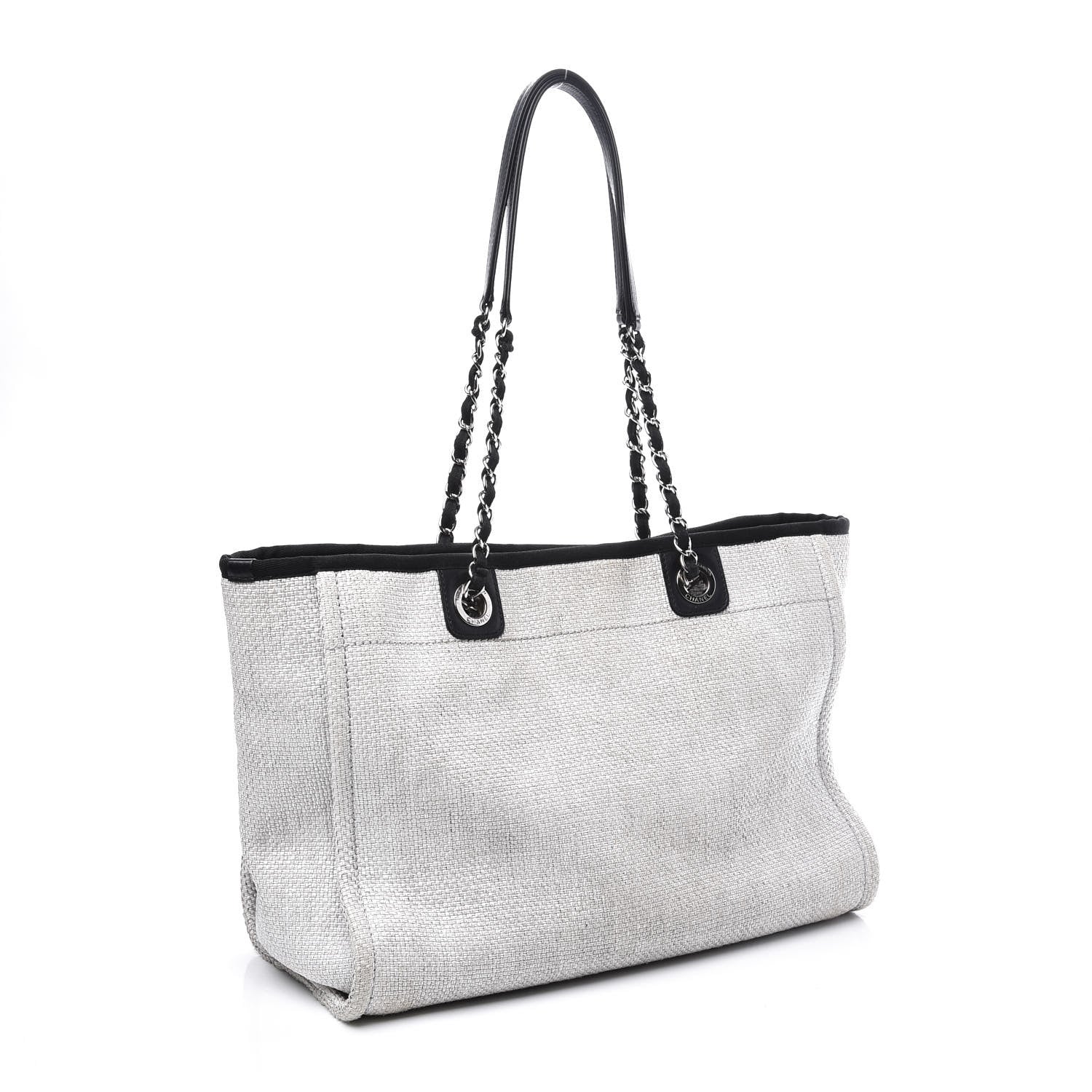 Chanel Canvas Small Deauville Tote Grey 2 of 9