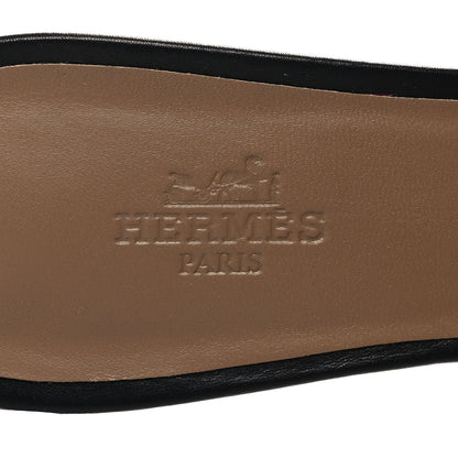 Hermes Calfskin Oasis Sandals 37.5 Black 8 of 9