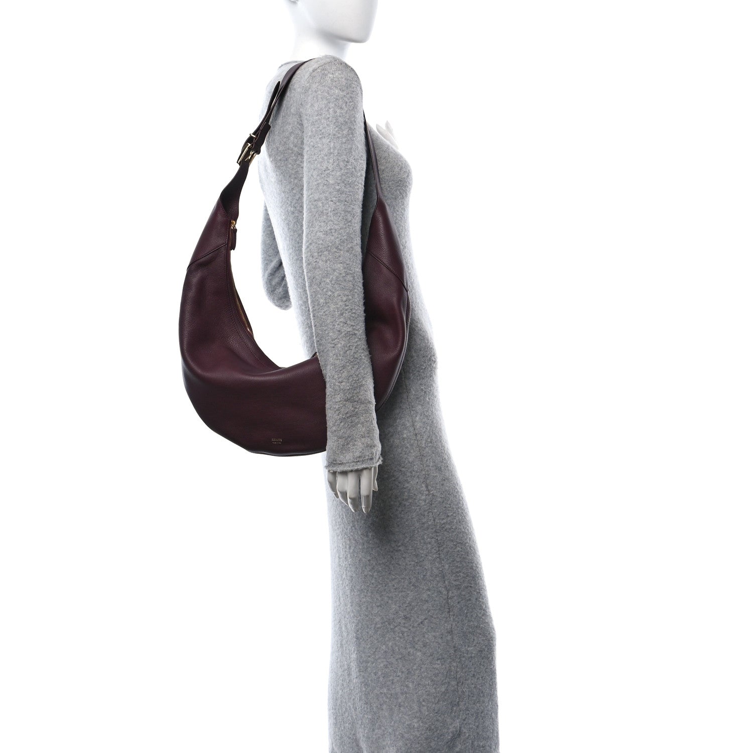 Khaite Pebbled Calfskin August Hobo Eggplant 3 of 9