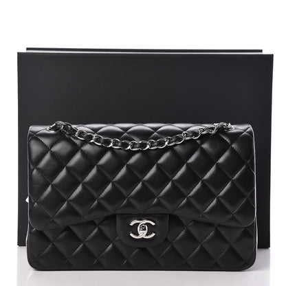 Chanel Lambskin Quilted Jumbo Double Flap Black 14 of 14