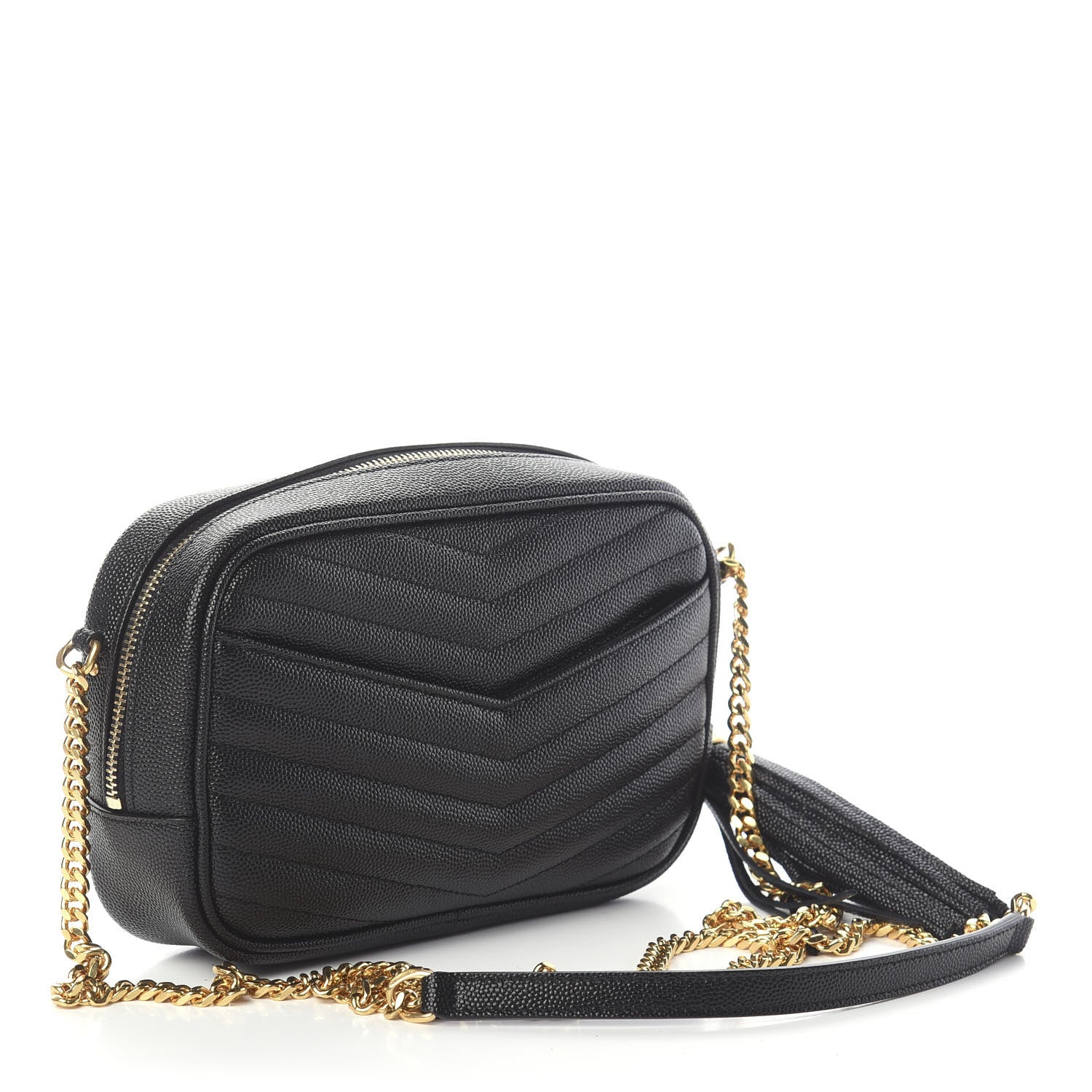 Saint Laurent Grain De Poudre Matelasse Monogram Mini Lou Camera Bag Black 2 of 7