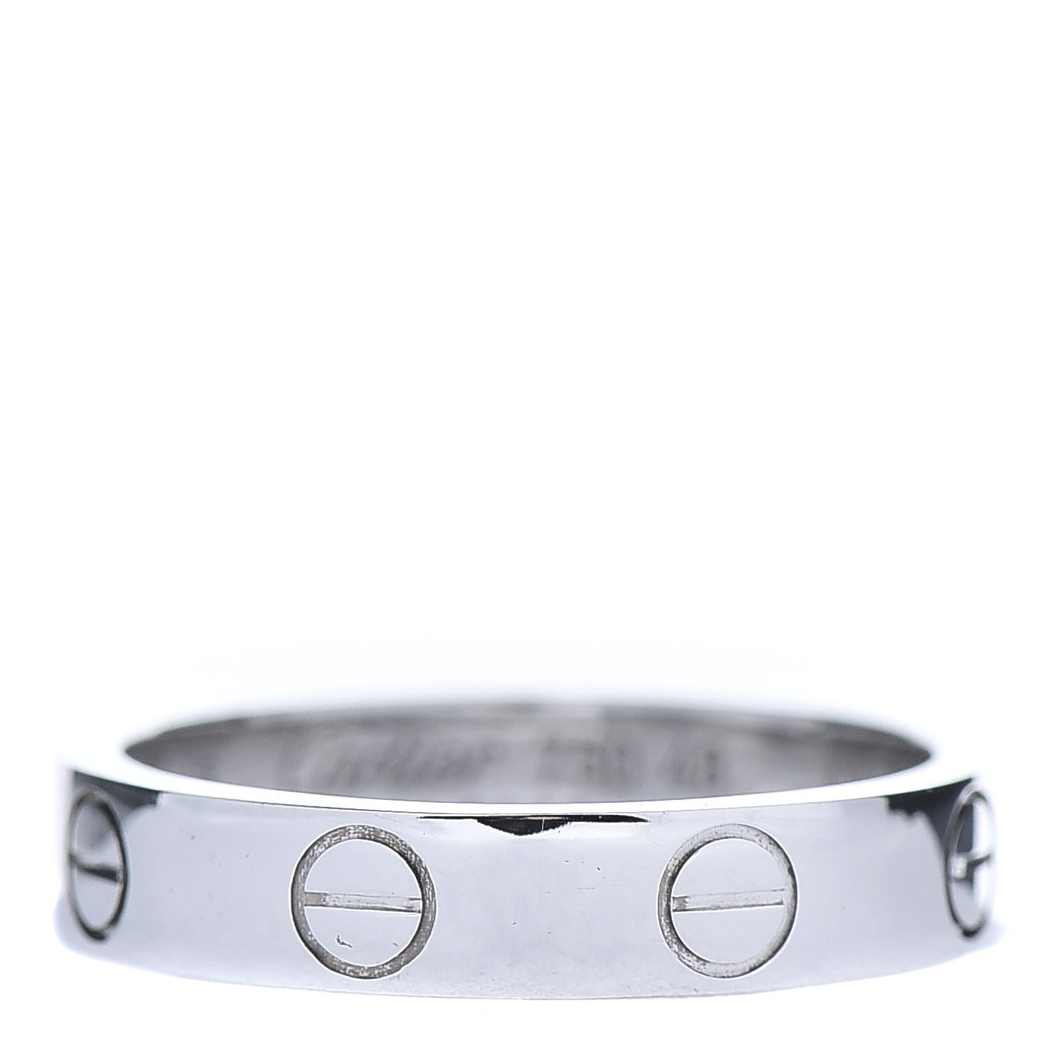 Cartier 18K White Gold 3.5mm LOVE Wedding Band Ring 48 4.5 3 of 5